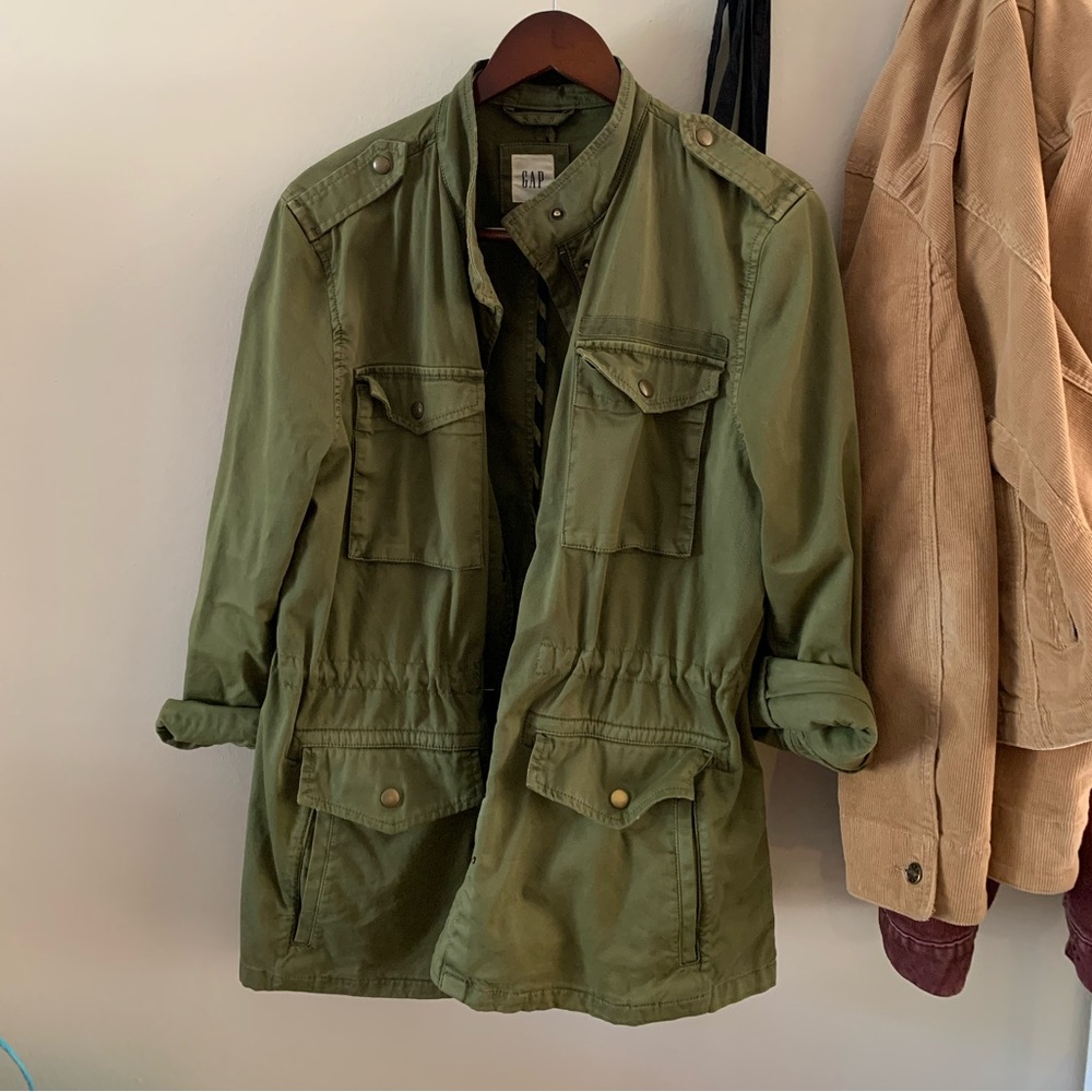 ❌SOLD❌ GAP // Forest Green Canvas Jacket - Picture 3 of 12